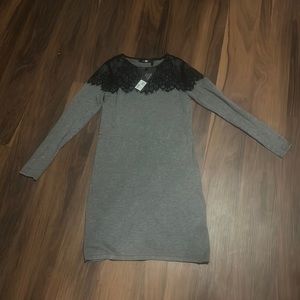 Daisy Fuentes sweater dress with lace